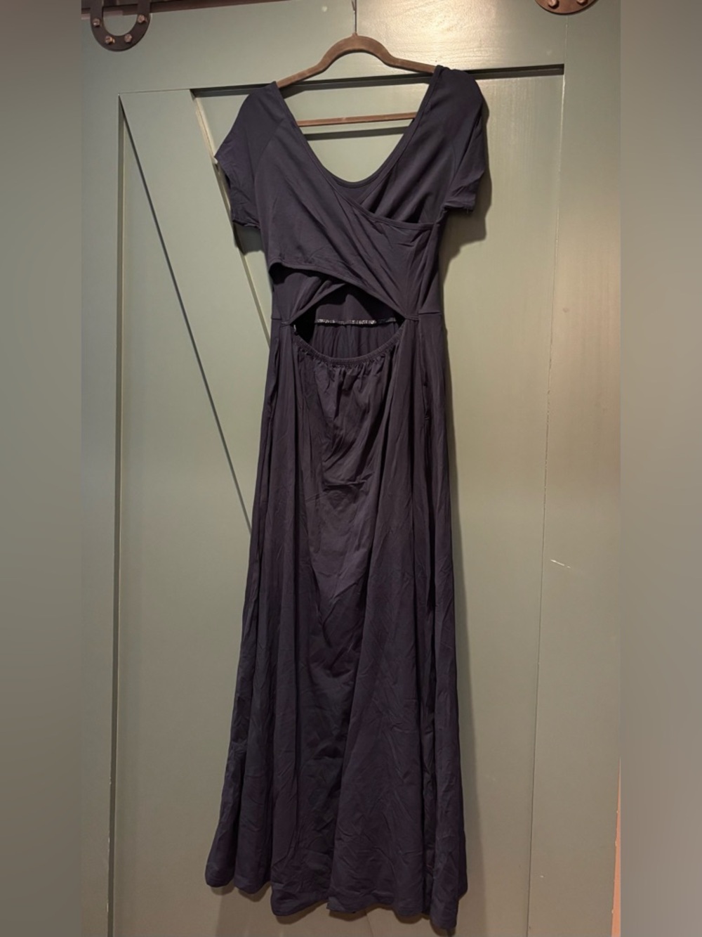 Pact Navy Blue Maxi Dress with partial open back - New, no tags - Picture 2 of 3